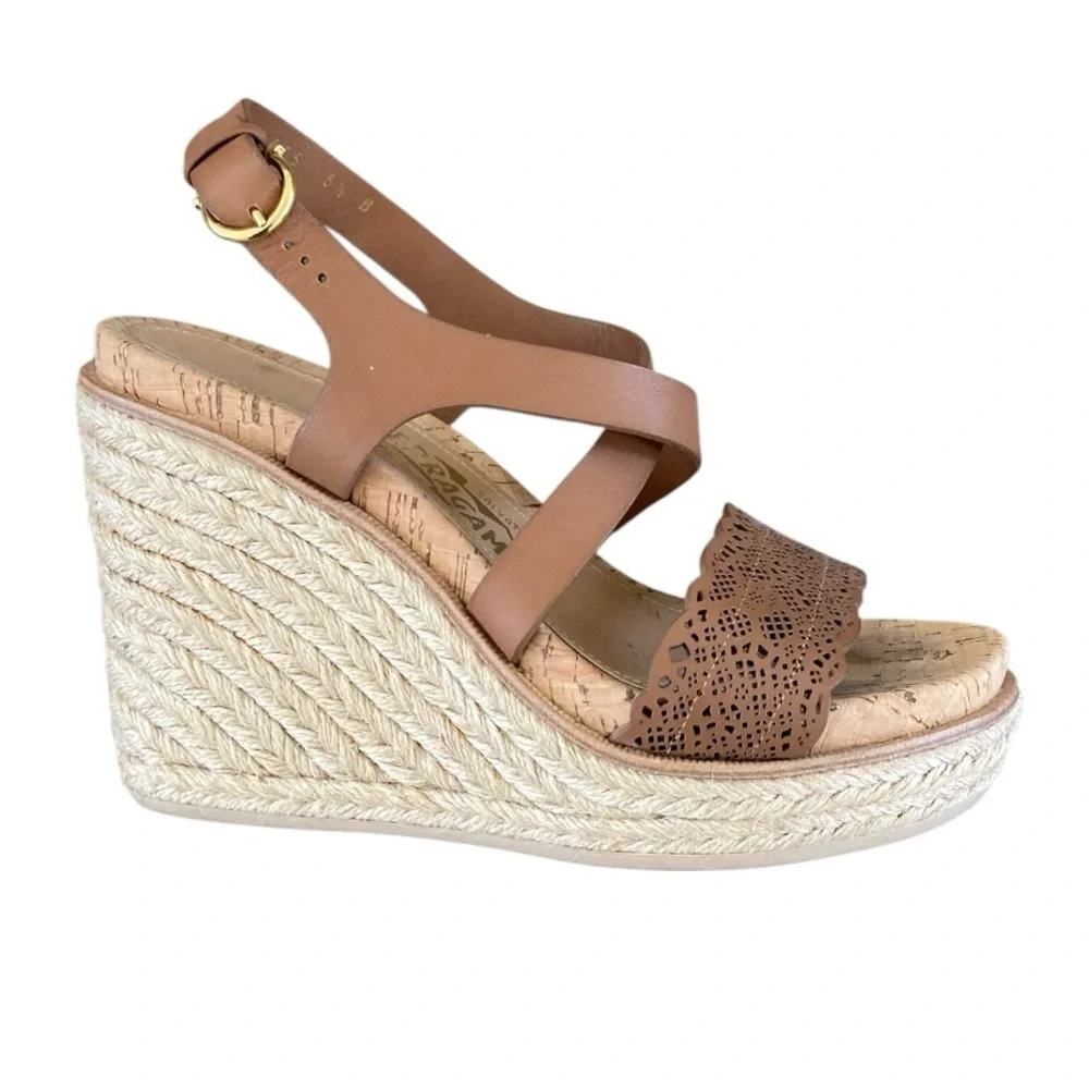 Salvatore Ferragamo Gioela Wedge Espadrille Sandal in Palissandro Calf - Picture 7 of 13